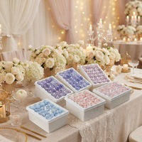 24 Pcs Boîte Commande 1-2cm David Austin Roses Réel Naturel Frais Préservé Fleur Éternelle Valentine Fleur Cadeau Préservé Roses