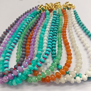 <span class=keywords><strong>Collana</strong></span> Estiva da Spiaggia Zooying Fatta a Mano con Perle di Cristallo e Gemme Miste con Perline di Riso per Donne - Product Image 2