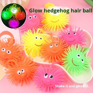 Wholesale TPR Small Squeeze Toys Glowing Fluffy Plastic <b>Ball</b> Elastic Flashing Hedgehog Toy Bouncy <b>Balls</b> Children's Toy - Product Image 1