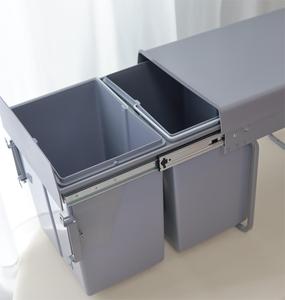 <span class=keywords><strong>Poubelle</strong></span> de compostage rectangulaire extractible <span class=keywords><strong>sous</strong></span> <span class=keywords><strong>évier</strong></span> pour cuisine, en PP écologique, capacité 20L, type induction, gris, usage intérieur - Product Image 2