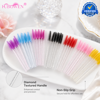 Brosses à cils jetables Fubowen en gros, applicateurs de mascara à manche en cristal, brosses à cils professionnelles, micro-brosses à cils