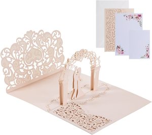 Tarjetas emergentes 3D de tres pliegues únicas de lujo tarjetas de invitación de boda para cubierta de <span class=keywords><strong>ducha</strong></span> nupcial invitaciones de boda - Product Image 2