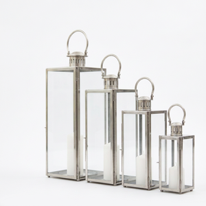 Lanternes porte-bougies en acier inoxydable de grande taille pour la décoration intérieure et extérieure - Product Image 3