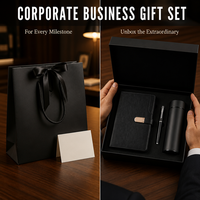Coffret Cadeau d'Affaires Réutilisable avec Carnet A5 à Couverture Rigide, Stylo Chromé et Gobelet Isotherme pour Cérémonie de Remise des Prix - Livraison Rapide, En Stock