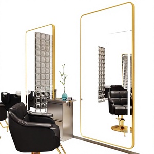 Espejo de Salón Moderno con Iluminación LED y Marco Dorado, Diseño Elegante, Ecológico y Duradero para Hoteles y Baños - Product Image 1
