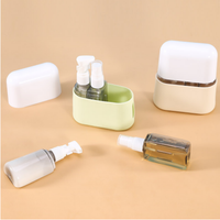 Nouvel ensemble de flacons cosmétiques de voyage 4-en-1 réutilisables, anti-fuite et compressibles pour shampoing et produits de toilette 2024
