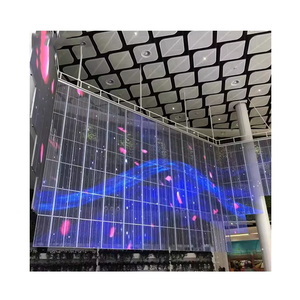 Écran à mailles quadrillé polychrome écran led transparent intérieur extérieur verre transparent led écran d'affichage mural - Product Image 3
