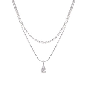 Collar de Plata de Ley S925 con Diseño Minimalista, Cadena de Hueso de Serpiente Cuadrada Trenzada Geométrica, Collares Básicos Apilados de Moda - Product Image 5