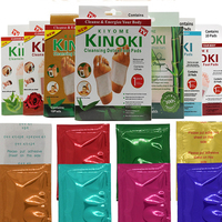 10 Patchs Détoxifiants aux Herbes par Boîte – Nettoyage des Pieds, Patchs Détox au Gingembre et au Sel, Kinoki