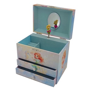 Caja Musical para Joyas Jakos con 2 Cajones y Bonito Diseño de Sirena - Ideal para Regalo de Cumpleaños, Navidad y Festividades para Niñas - Product Image 1
