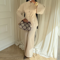 Pakaian Muslim Wanita Kasual Custom Pabrik Willson, Model Longgar untuk Sehari-hari, Elegan, Bahan Bernapas, Set 2 Potong, Ukuran Besar
