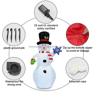 Vente en gros d'usine - Bonhomme de <span class=keywords><strong>neige</strong></span> gonflable lumineux avec étoiles pour décorations extérieures - Product Image 4