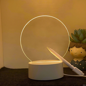 DIY 礼品空白 3D <span class=keywords><strong>LED</strong></span> 创意笔可擦写亚克力书写板可调光 USB 可充电夜灯条留言板 - Product Image 5