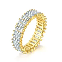 MUSHAN Luxus-Schmuck 925 Sterling Silber Ringband für Damen GRA-Zertifizierter Moissanit Diamant Smaragd D-Farbe Ringe Feiner Schmuck