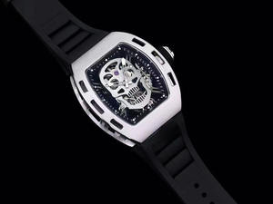 Mouvement tourbillon personnalisé de qualité supérieure, bracelet en caoutchouc indonésien haut de gamme, montre pour homme, montre mécanique - Product Image 2