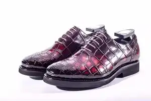 Trendy Genuine Leather Crocodile Men's Shoes Anti-slippery Alligator Italian Men Shoes Handmade Custom Wedding Dress Shoes Men