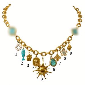 สร้อยคอ DIY สแตนเลสสตีลแบบโซ่ข้อต่อพื้นฐาน พร้อมจี้รูปเปลือกหอยและดวงอาทิตย์ สไตล์คลาสสิกทันสมัย ชุบทองด้วยเตาสุญญากาศ เหมาะสำหรับเป็นของขวัญ - Product Image 4