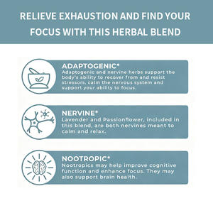 Private Label Vegan memoria cerebrale e integratori di supporto surrenalico Ginkgo Biloba Nootropic Focus gocce liquide - Product Image 3