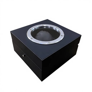 Faqctory Direct Custom Logo <b>Gift</b> Display Flip Watches <b>Boxes</b> Packaging Storage Luxury <b>Black</b> Leather Square Durable Watch Box - Product Image 4