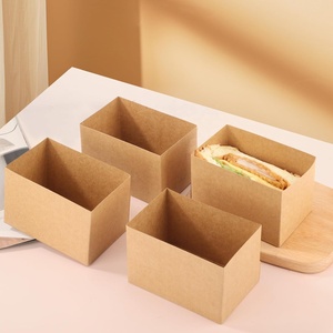 Özel Kraft Kağıt Sandviç Kutuları Paket Servis Kapları Sandviç Kek Kutuları Mini <span class=keywords><strong>Burger</strong></span> Kutuları Tost Donut Burgerler için - Product Image 3