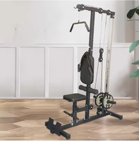 Rameur multifonctionnel en acier avec siège de traction dorsale et coussin de dossier, câble de rame basse pour usage domestique