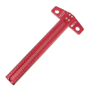Woodworking Scriber T-Type Ruler Hole Positioning Scribing Gauge Aluminum Alloy Metric Inch Precision Marking Measuring Tool