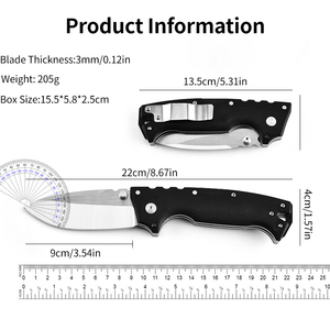 Ad10 chuyên nghiệp ngoài trời cắm trại săn bắn gấp dao G10 xử lý Dao Bỏ túi với vành đai Clip - Product Image 6