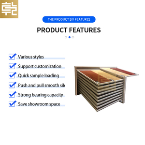 Nhà máy tùy chỉnh miễn phí đứng sàn gỗ Rack hiển thị đứng sàn gỗ showroom hiển thị cho <span class=keywords><strong>Laminate</strong></span> Vinyl tấm ván SPC sàn - Product Image 3
