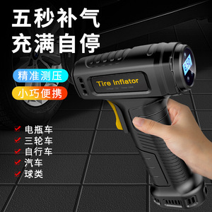 เครื่องสูบลมยางดิจิตอลแบบพกพา 12V สำหรับรถยนต์และจักรยาน ปั๊มไฟฟ้า สูบลมเร็ว หยุดอัตโนมัติ - Product Image 1