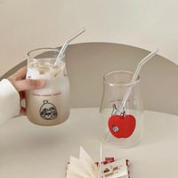 Gobelets en verre imprimés à pois de style minimaliste, gobelets à glace en verre transparent, tasses à café, gobelets à cocktail
