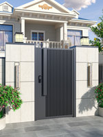 Portail de cour battant en alliage d'aluminium Minguting, galvanisé, installation facile, haut de gamme, chinois, à double battant, pour petite villa et jardin