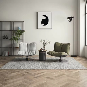 Silla giratoria <span class=keywords><strong>de</strong></span> diseño <span class=keywords><strong>de</strong></span> lujo italiano para sala <span class=keywords><strong>de</strong></span> estar, sillón <span class=keywords><strong>de</strong></span> tela <span class=keywords><strong>de</strong></span> ocio moderno Simple para el hogar, dormitorio, apartamento - Product Image 3