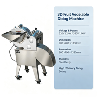 Machine à découper les fruits et légumes en 3D, SUS304, 220V/380V en option, coupe-patates, carottes, pommes, oignons en cubes