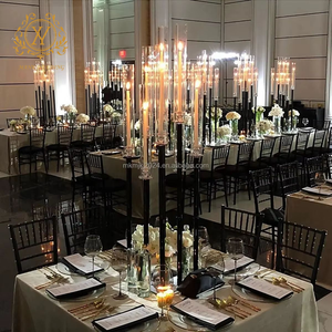 <strong>Tall</strong> Black Candle Holder Stand Wedding Props Road Lead European 9 Arms <strong>Candlestick</strong> for Wedding Hotel Home Decoration - Product Image 2
