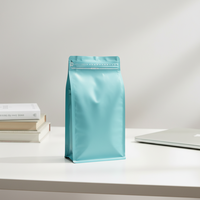 Bolsas de Café Ecológicas con Fondo Plano, Bolsa de Café con Válvula y Cierre, Bolsa de Café de Grado Alimenticio para Exteriores, Bolsa de Café Azul