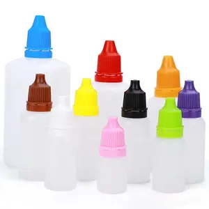 Flacon de pigment 3ml 5ml 10ml 15ml Flacon compte-gouttes en LDPE 20ml 30ml 50ml 100ml flacon d'huile liquide HDPE avec bouchon à l'épreuve des enfants