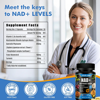 Capsules Naturelles de NAD+, Nicotinamide Riboside, Resvératrol et Quercétine pour Soutenir l'Énergie, la Santé Cellulaire et Favoriser la Jeunesse