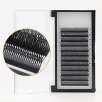 Extensions de Cils En Gros Forme Trèfle Noir Ultra Profond Courbure C D V Y 3D 4D 5D 6D W YY 0.05 0.07