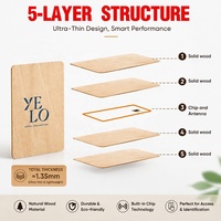 Carte intelligente en bois RFID de haute qualité, carte NFC en bois personnalisable