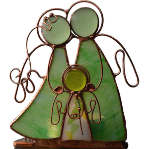 Portacandele in Vetro Colorato Saldato con Piccolo Angelo, Lampada in Vetro Colorato Stile Europeo con Motivo a Angelo, Portacandele Votivo - Product Image 1