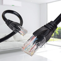 Kabel Twisted Pair Gigabit Ethernet Kategori 6 dengan Konektor RJ-45, Selubung PVC, 1 Meter, Sudah Terterminasi untuk Sistem Komputer