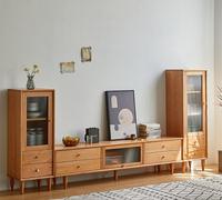 Meuble TV en bois massif Nordic Cloud, moderne, écologique, durable, pour le rangement à la maison, salon, chambre, combinaison compacte