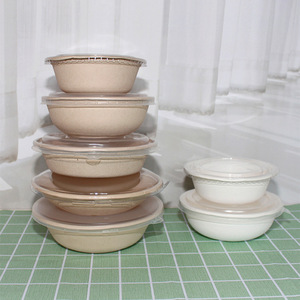 Custom Biodegradable Printing Logo 460ml 680ml 750ml 850ml 1000ml Disposable Pasta Salad Bowl With <b>Lid</b> - Product Image 1