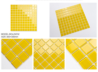 Kristal persegi Modern merah muda kuning laut biru dapur kamar mandi ubin latar belakang dekoratif kaca merah kolam renang mosaik