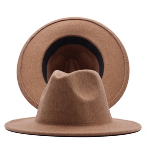 Cappello Fedora in feltro di lana personalizzato con Logo personalizzato di qualità per uomini e donne a tesa larga per la pesca di scene all'aperto casuali - Product Image 4