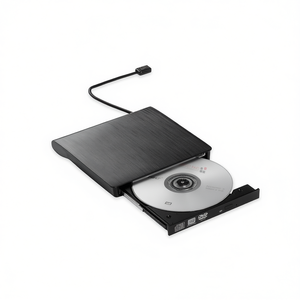 Unidad de DVD RW externa USB 3.0 delgada de color negro para computadora portátil - Product Image 1