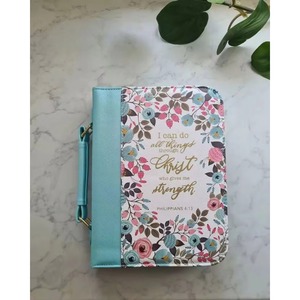 Muestra Gratuita, Precio de Fábrica, Funda de Cuero PU Personalizada al por Mayor, Estuche para Libros, Bolsa para Biblia con Arte Cristiano, Regalo - Product Image 5