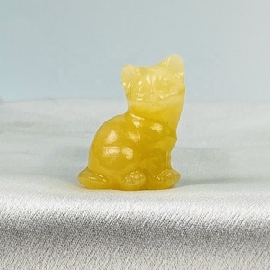 Ukiran Kucing Kristal Alami yang Indah dari Obsidian Merah, Lepidolit, dan Pirit, Ukiran Tangan untuk Hadiah dan Dekorasi - Product Image 2