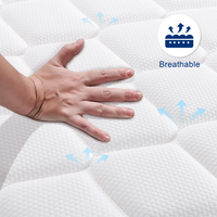 Matelas de luxe 3 places confortable en mousse à mémoire de forme et ressorts ensachés pour hôtel, roulé en boîte