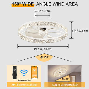 Ventilador de Techo Moderno Minimalista de Alta Calidad con Luz, Reversible, Montaje Empotrado, Regulable, Cuerpo de Hierro para Dormitorio, Motor de Corriente Continua - Product Image 4